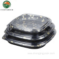 Disposable Black Plastic Snack Tray Food Serving Party